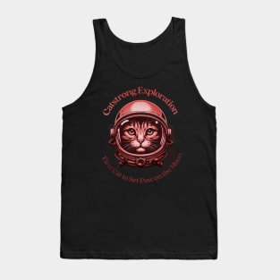 Catstrong Exploration - First Cat to Set Paw on the Moon - I Love cat - 3 Tank Top